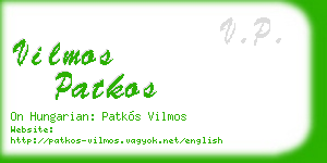 vilmos patkos business card